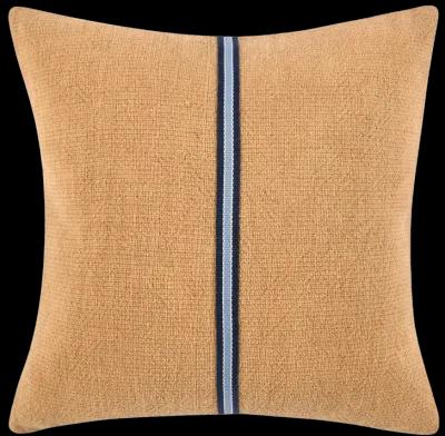 Edwin 22" Cotton Linen Blend Throw Pillow, Chestnut Brown