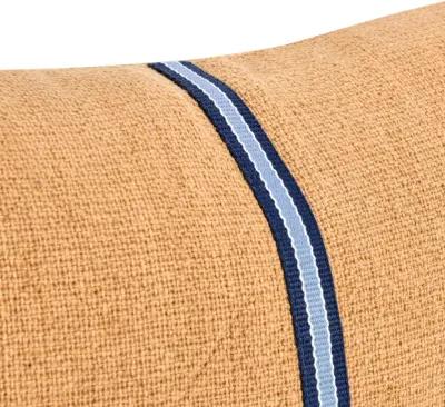 Edwin 22" Cotton Linen Blend Throw Pillow, Chestnut Brown