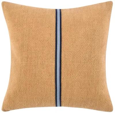 Edwin 22" Cotton Linen Blend Throw Pillow, Chestnut Brown