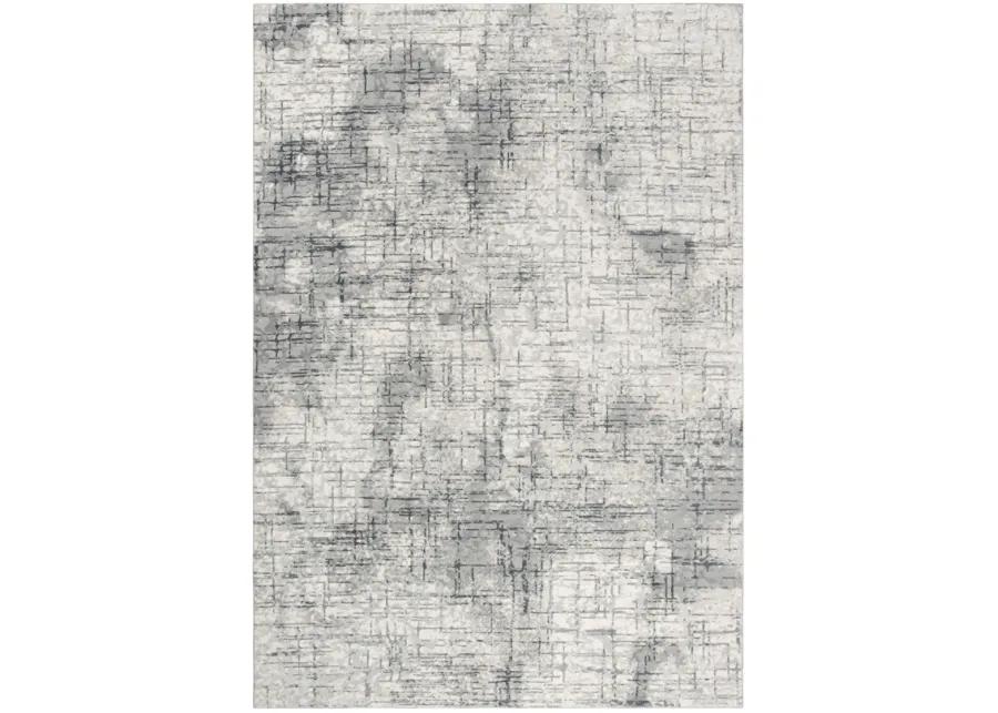 Chelsea Cream/Gray Abstract Polyester 3'11" x 5'6" Rectangle Rug