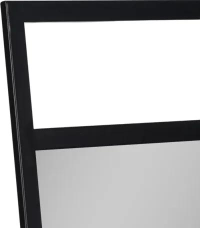 63" Standing Mirror W/ Hooks, Black