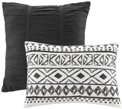 Urban Habitat Larisa Black 7 Piece Cotton Reversible Comforter Set