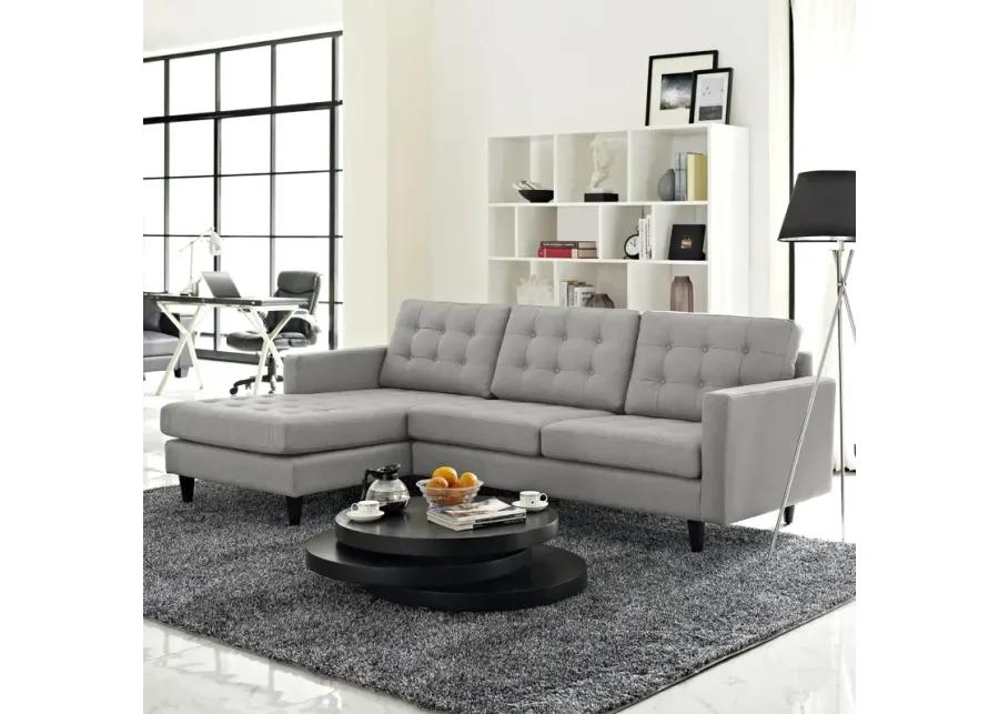 Empress Left-Facing Upholstered Fabric Sectional Sofa