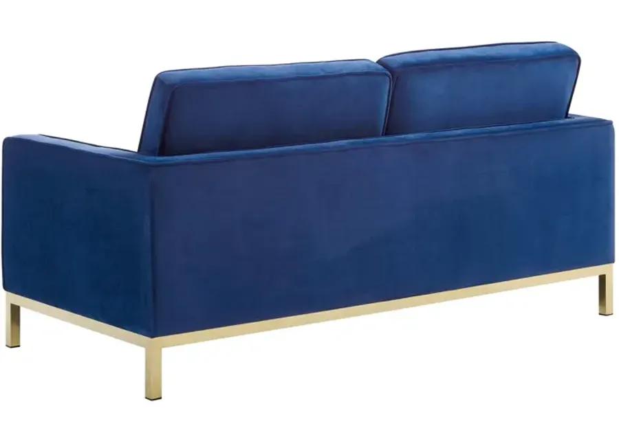 Loft Gold Stainless Steel Leg Performance Velvet Loveseat