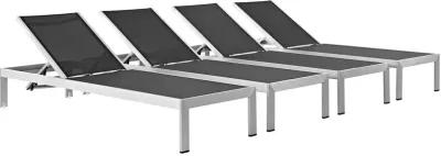 Shore Chaise Outdoor Patio Aluminum Set of 4