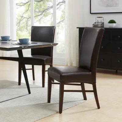 Milton Bonded Leather Dining Side Chair, Coffee Bean (Set of 2)