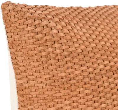 Bassinet 18" Suede Leather Throw Pillow , Brown