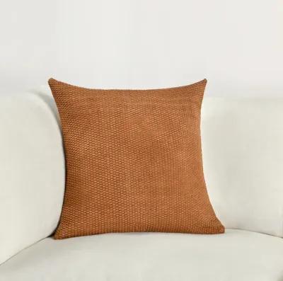 Bassinet 18" Suede Leather Throw Pillow , Brown