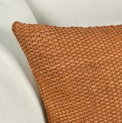 Bassinet 18" Suede Leather Throw Pillow , Brown