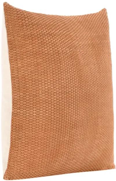 Bassinet 18" Suede Leather Throw Pillow , Brown