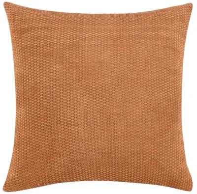 Bassinet 18" Suede Leather Throw Pillow , Brown