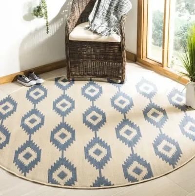 LINDEN 171 Collection LND171M-6R Blue / Creme 6'-7" X 6'-7" Round