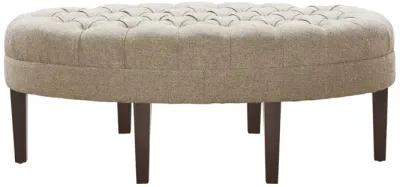 Madison Park Martin Linen Surfboard Tufted Ottoman