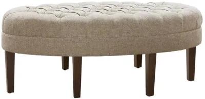 Madison Park Martin Linen Surfboard Tufted Ottoman