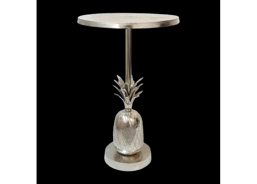 Metal, 15"d/24"h, Silver Pineapple Side Table, Kd