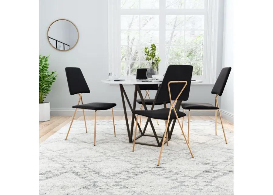 Chloe Dining Chair (Set of 2) Black & Gold