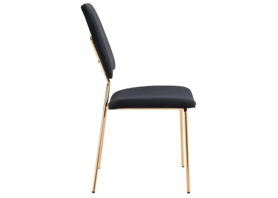 Chloe Dining Chair (Set of 2) Black & Gold