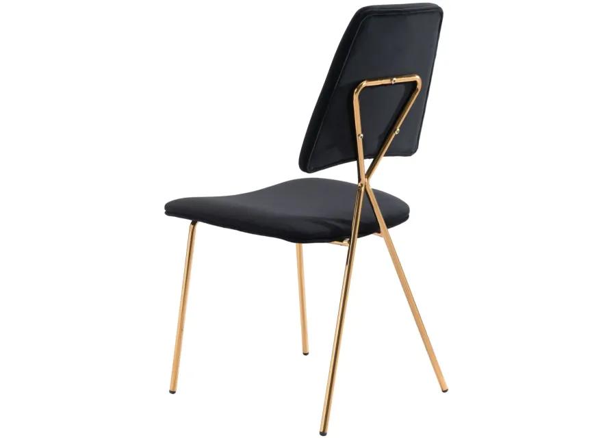 Chloe Dining Chair (Set of 2) Black & Gold