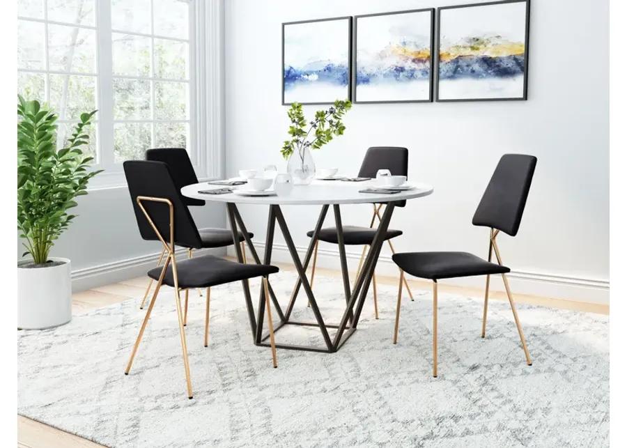 Chloe Dining Chair (Set of 2) Black & Gold