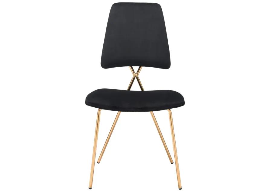 Chloe Dining Chair (Set of 2) Black & Gold