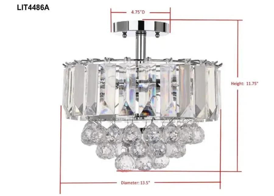 Vaxcel 3-Light Chrome Acrylic Flush Mount