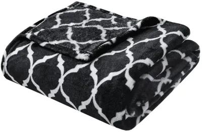 Madison Park Ogee Black Oversized Throw