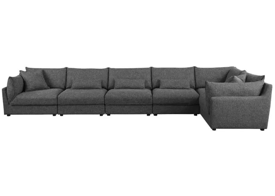 Sasha 6-Piece Upholstered Modular Sectional Barely Black