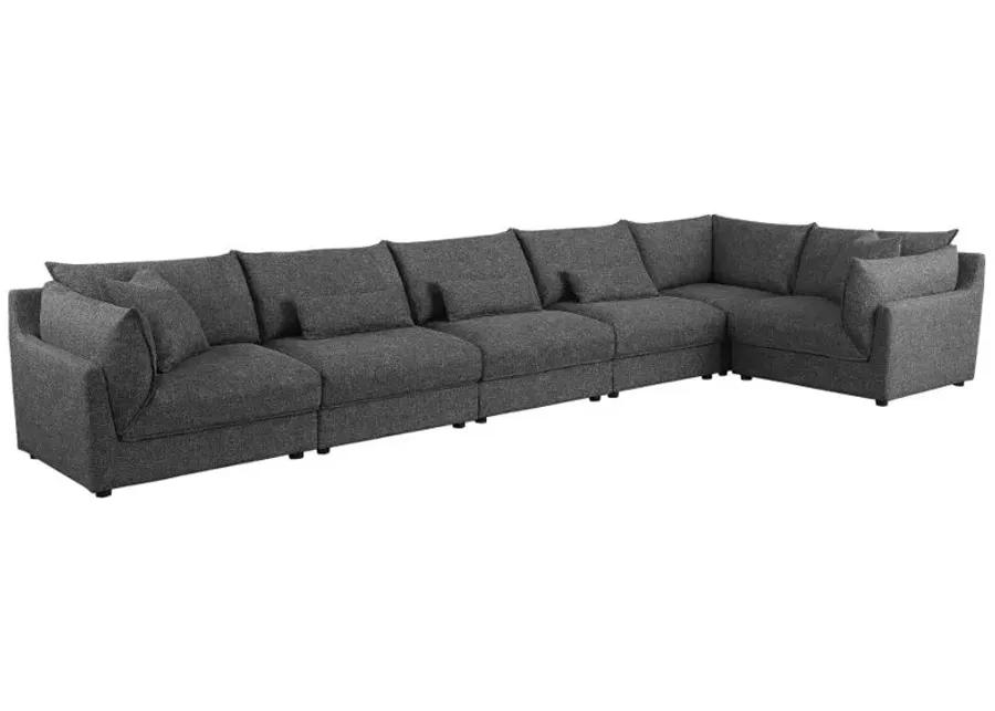 Sasha 6-Piece Upholstered Modular Sectional Barely Black