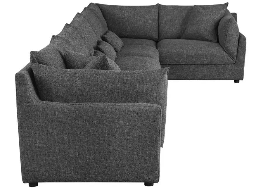 Sasha 6-Piece Upholstered Modular Sectional Barely Black