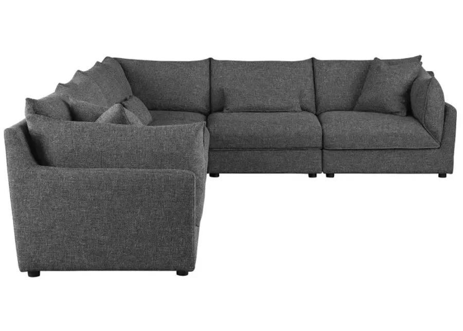 Sasha 6-Piece Upholstered Modular Sectional Barely Black