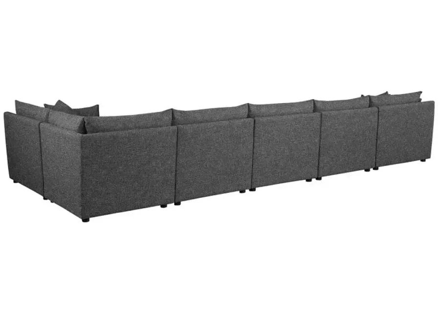 Sasha 6-Piece Upholstered Modular Sectional Barely Black