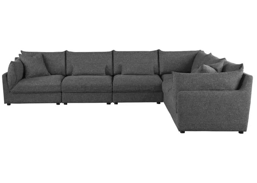 Sasha 6-Piece Upholstered Modular Sectional Barely Black