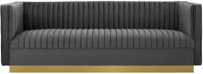 Sanguine Vertical Channel Tufted Performance Velvet Sofa