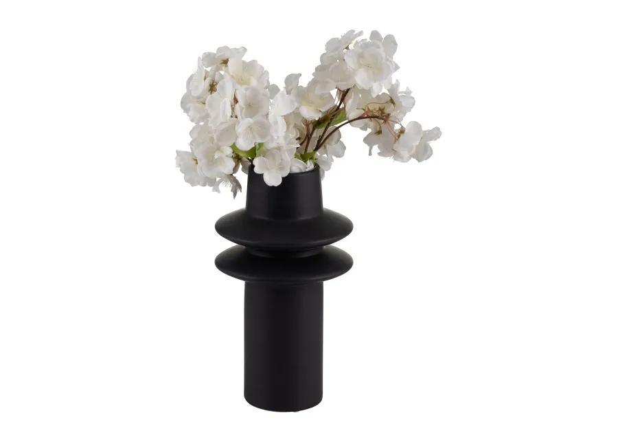 Cer, 11"h Modern Vase, Black