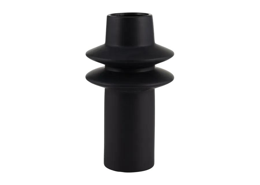 Cer, 11"h Modern Vase, Black