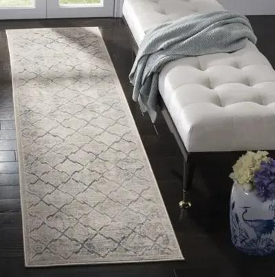 Brentwood 809 Light Grey / Blue 2' X 10' Runner Powerloomed Rug