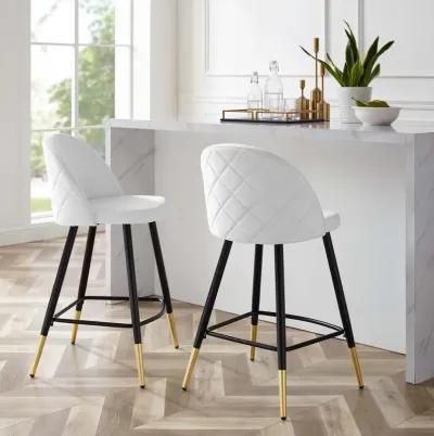 Cordial Performance Velvet Counter Stools - Set of 2