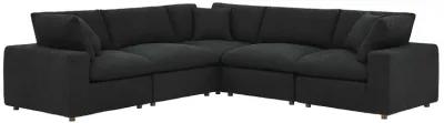 Commix Down Filled Overstuffed Boucle 5-Piece Sectional Sofa