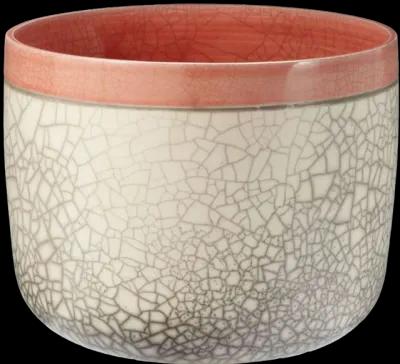 Raku Fish Bowl in Poppy