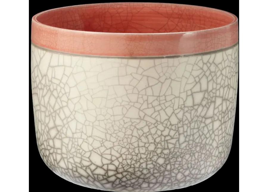 Raku Fish Bowl in Poppy