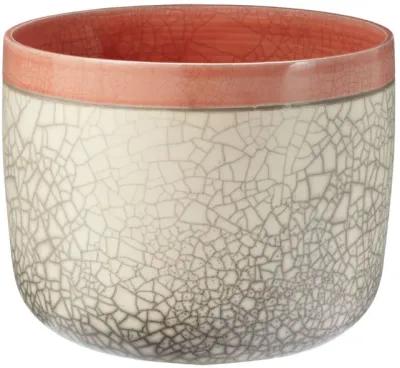 Raku Fish Bowl in Poppy