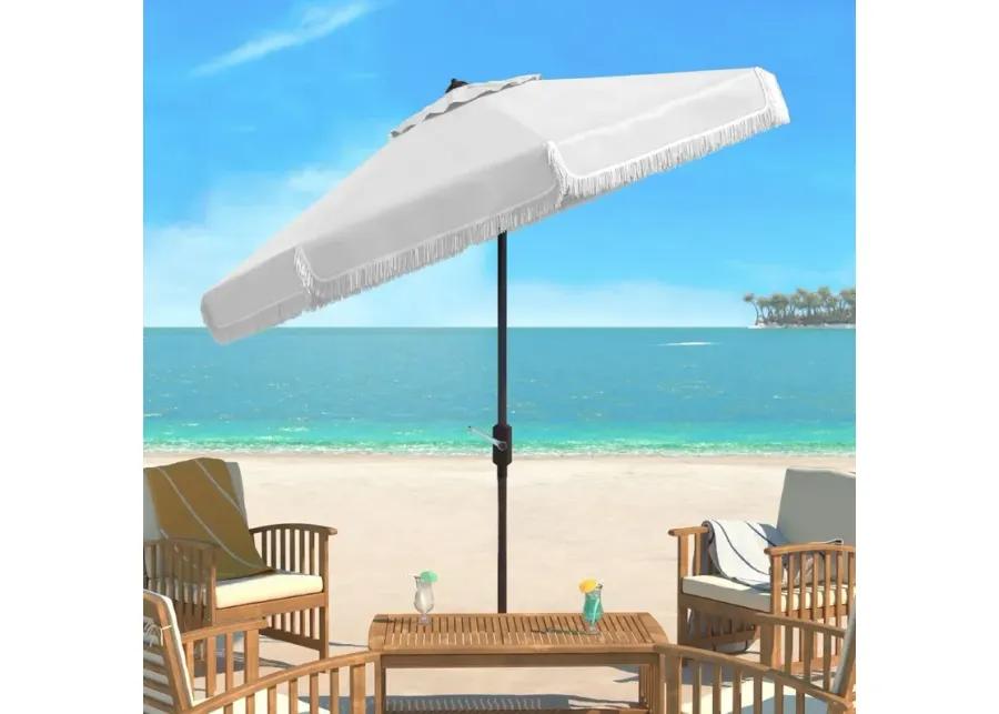 Milan Fringe 9ft Crank Outdoor Push Button Tilt Umbrella