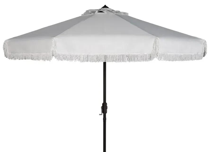 Milan Fringe 9ft Crank Outdoor Push Button Tilt Umbrella