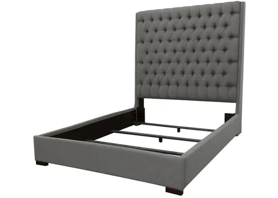 Snodland Tall Tufted Queen Bed Grey