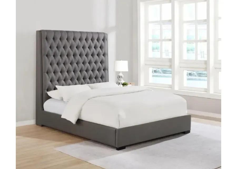 Snodland Tall Tufted Queen Bed Grey