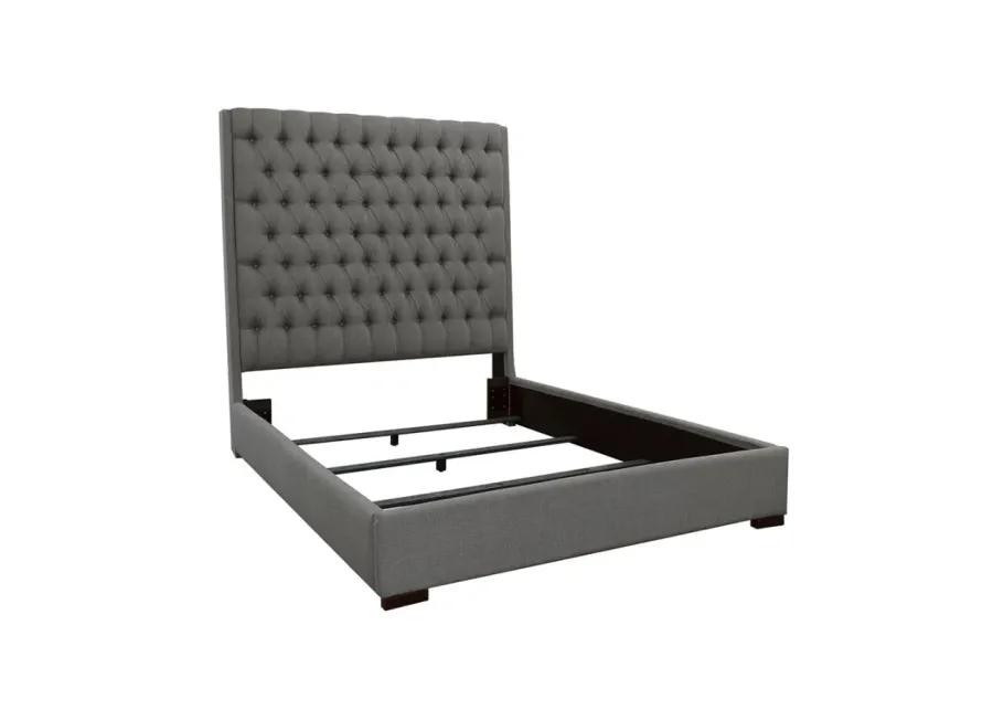 Snodland Tall Tufted Queen Bed Grey