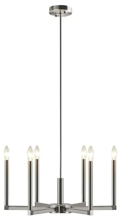 INK+IVY Renzetti Silver 6-Light Contemporary Candelabra Styled Chandelier