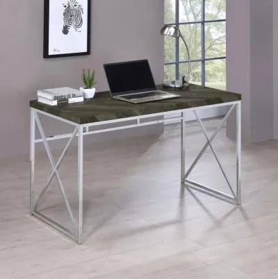 Abagail Writing Desk Rustic Grey Herringbone