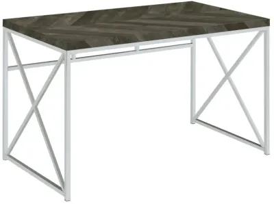 Abagail Writing Desk Rustic Grey Herringbone