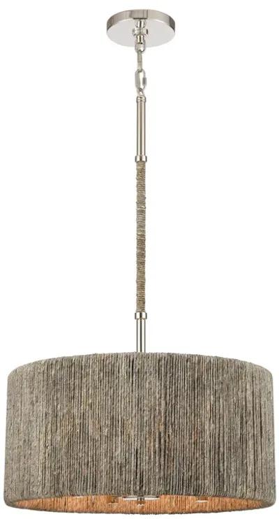 Abaca 18'' Wide 4-Light Chandelier - Polished Nickel